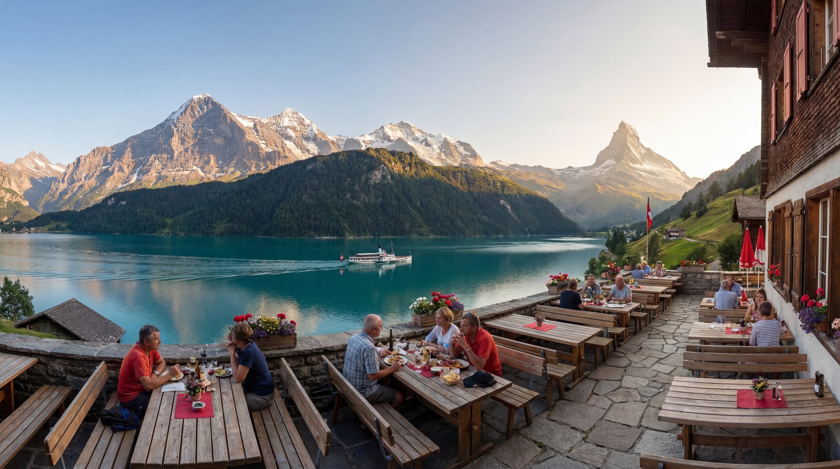 Panorama-Aussicht Vierwaldstättersee und Alpen — Sicht aus einer Seelinie 11 Wohnung