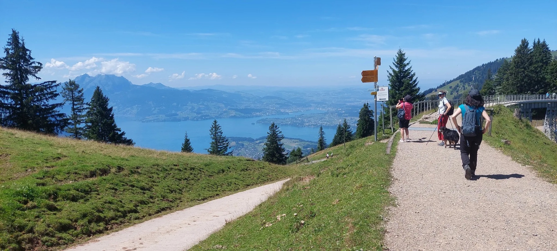 Rigi-Wanderweg mit Aussicht auf den Vierwaldstättersee